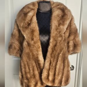 Vintage Bradleys Of Waterloo Genuine Mink Fur Stole Shawl Wrap